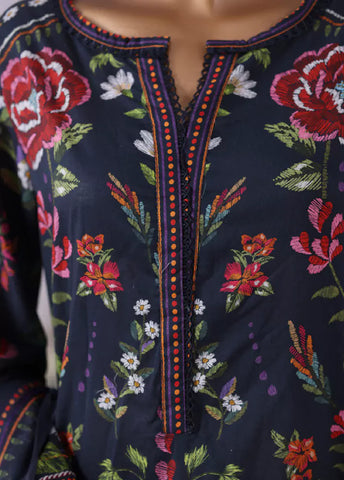 WCC-2573- 3 Piece Printed Cotton Stitched Suit