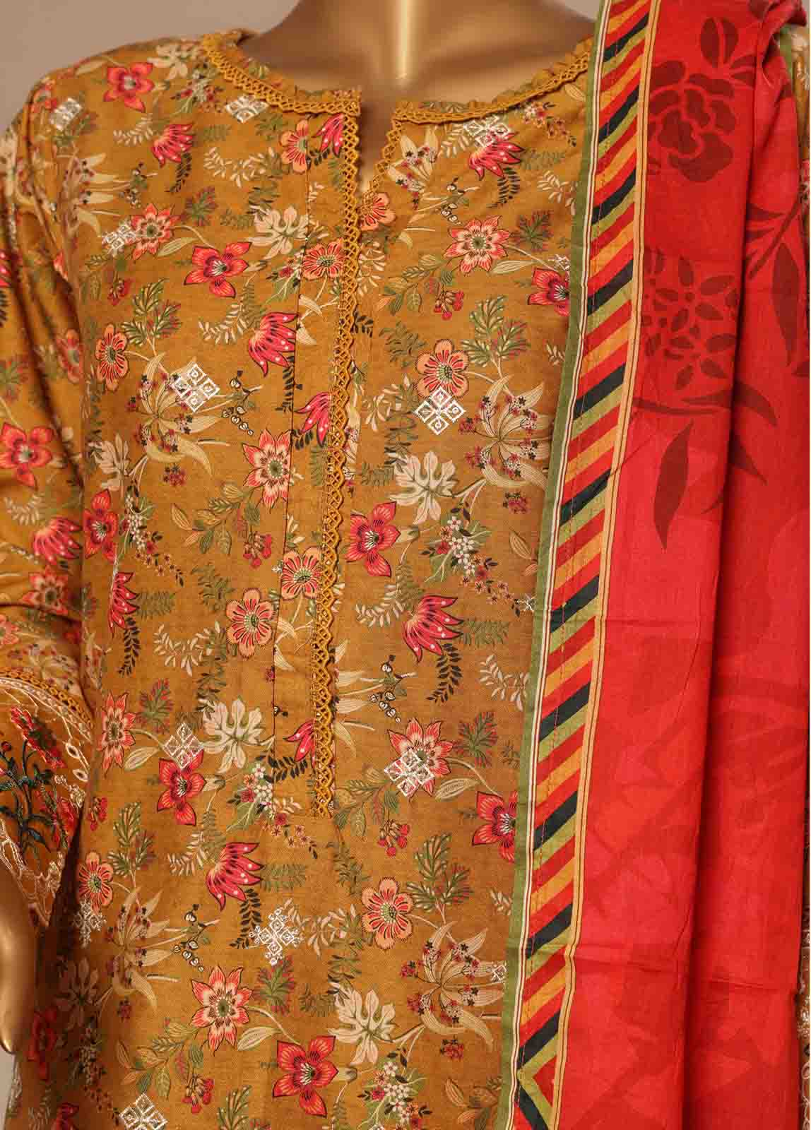 Bin Saeed Fabric - WCE-001 -3 Piece Embroidery Stitched Suit