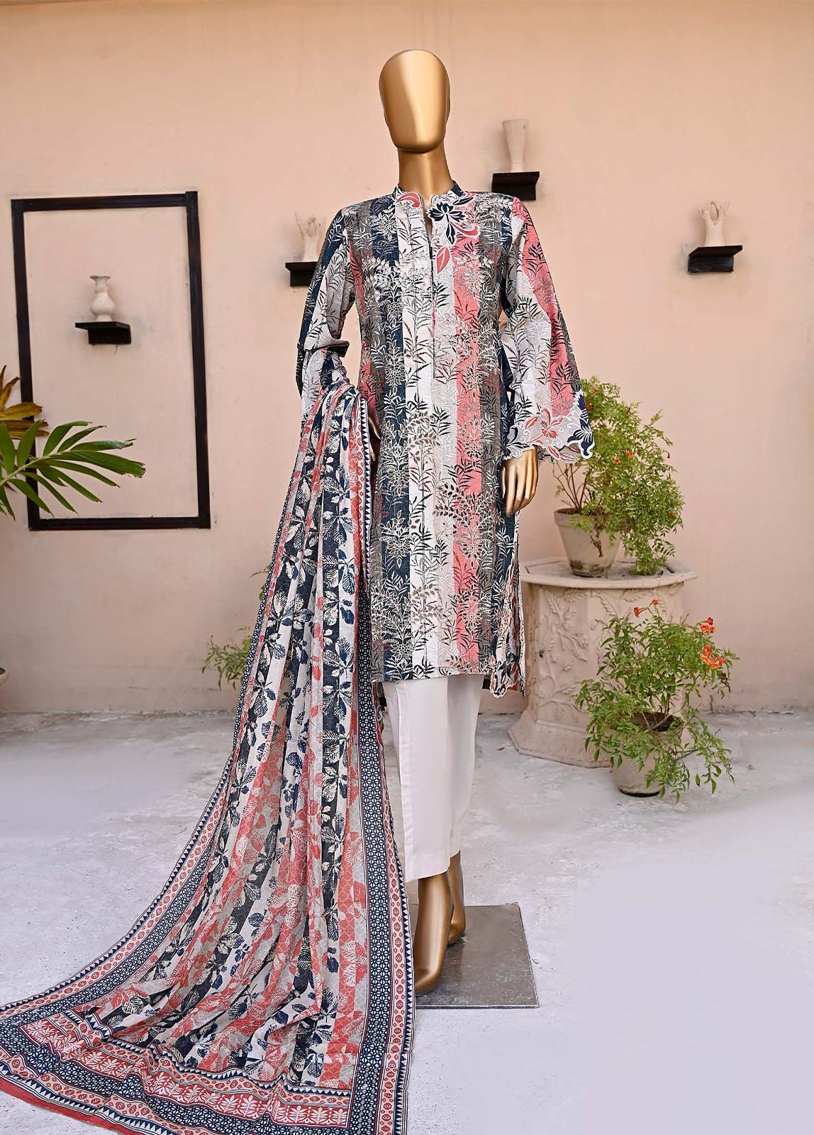WCE-003-3 Piece Lawn Embroidered