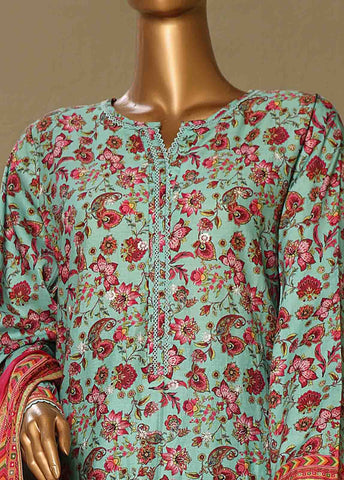 Bin Saeed Fabric - WCE-004-3 Piece Cotton Chikankari Stitched Suit