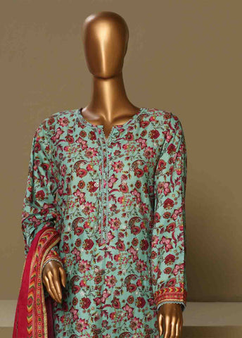 Bin Saeed Fabric - WCE-004-3 Piece Cotton Chikankari Stitched Suit