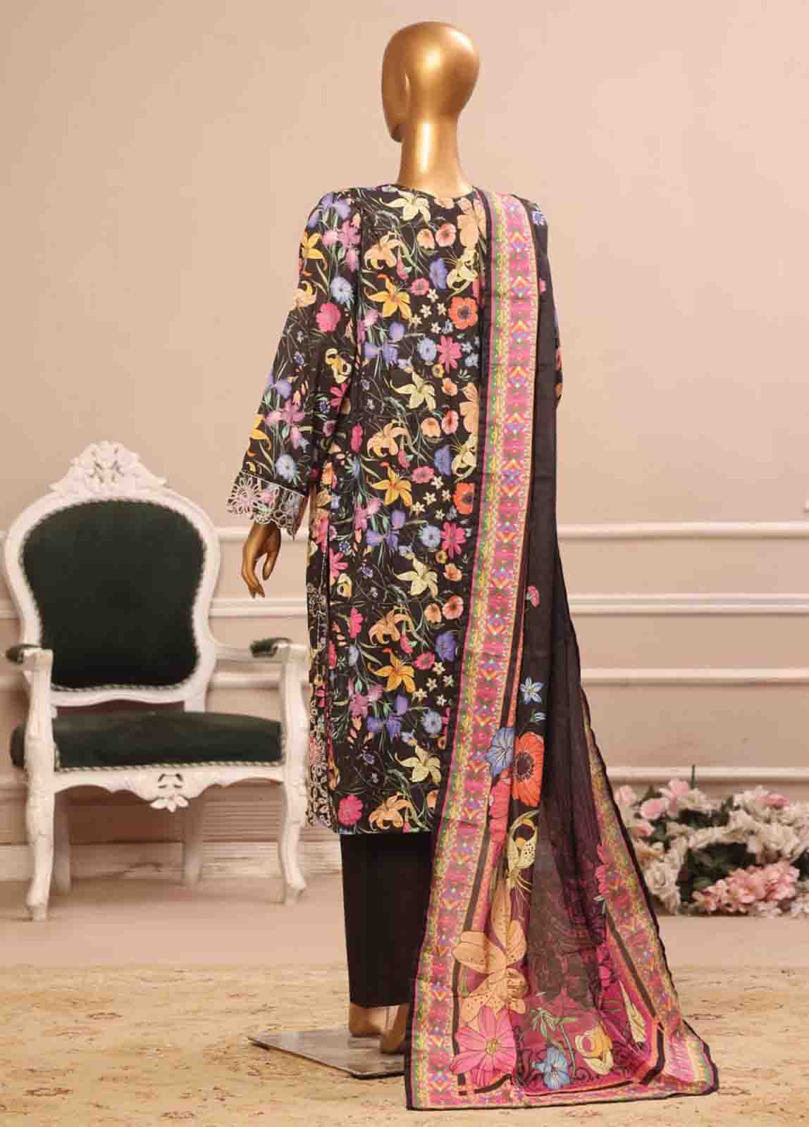 Bin Saeed Fabric - WCE-005 -3 Piece Embroidered Stitched Suit