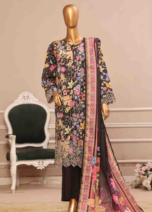 WCE-005 -3 Piece Embroidered Stitched Suit