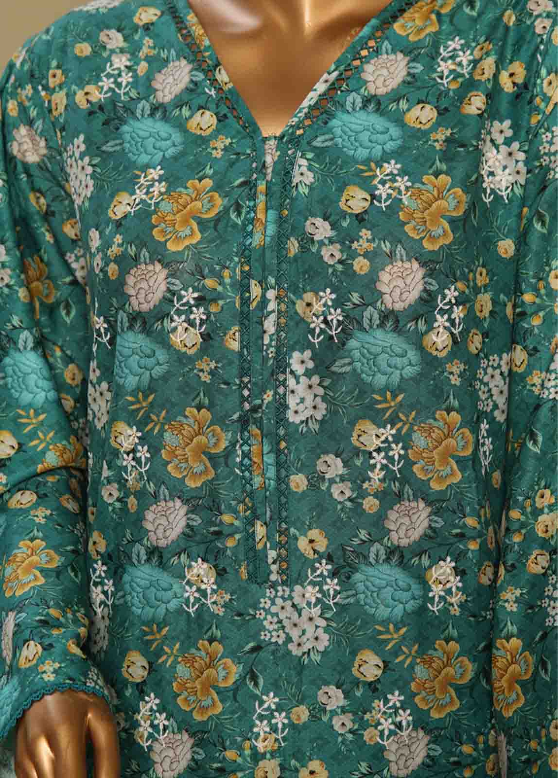 Bin Saeed Fabric - WCE-006-3 Piece Chikankari Stitched Suit