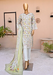 WCE-006-3 Piece Lawn Embroidered