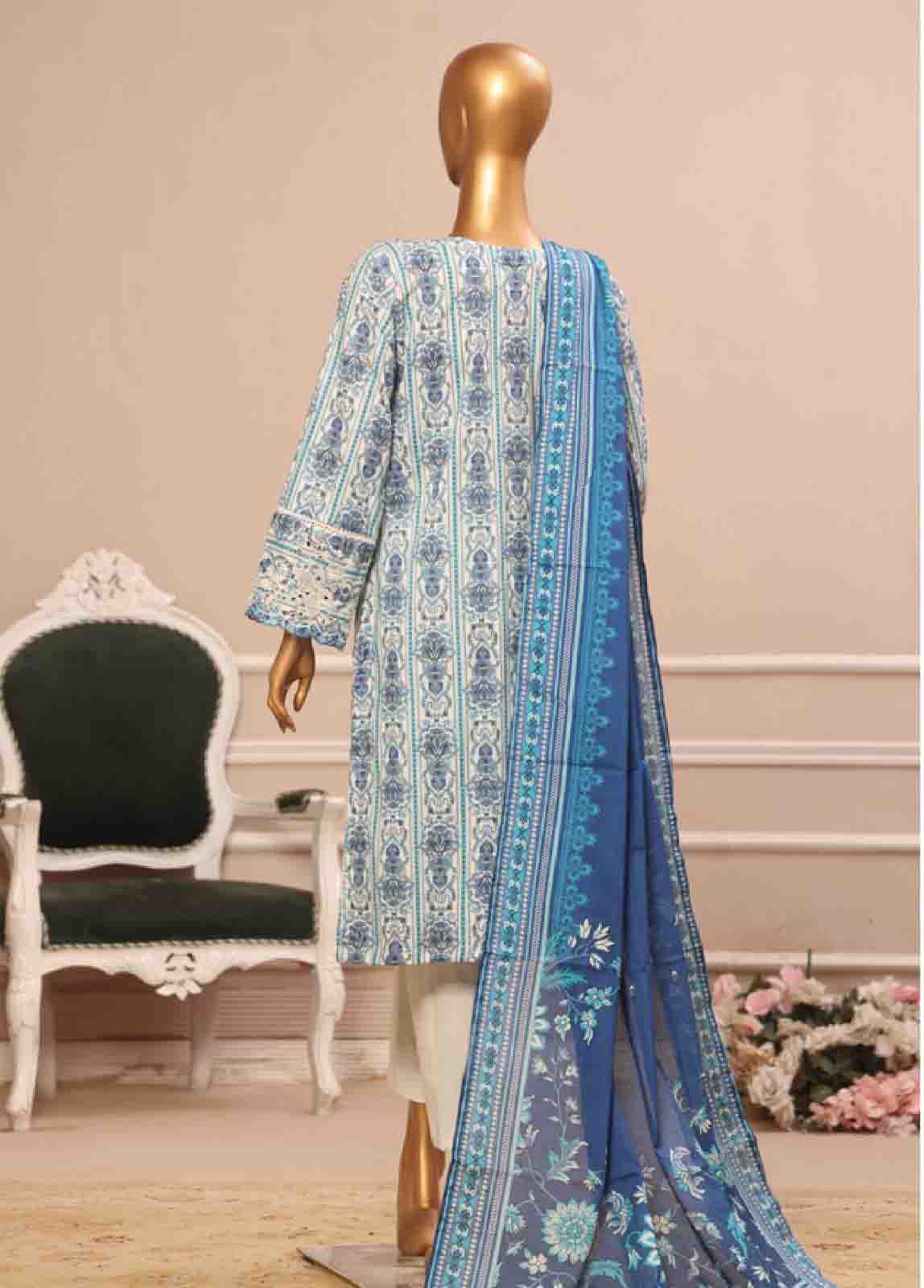 Bin Saeed Fabric - WCE-008 -3 Piece Embroidered Stitched Suit