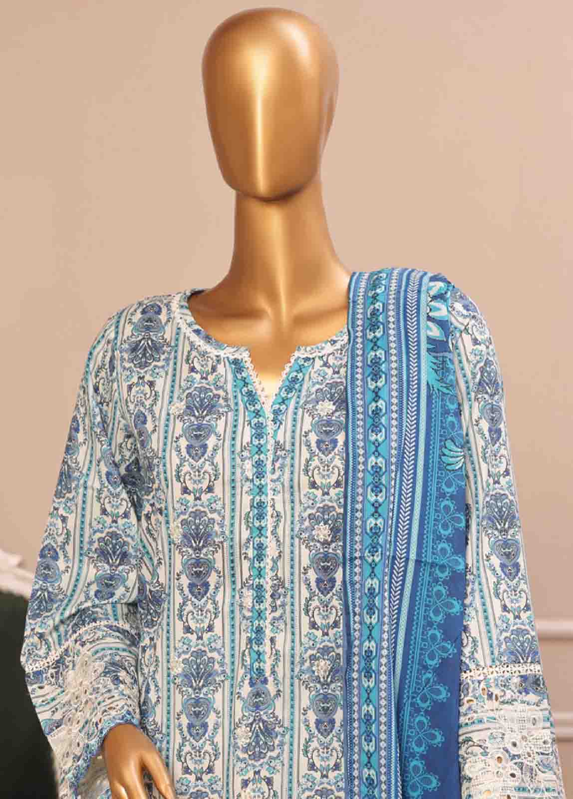 Bin Saeed Fabric - WCE-008 -3 Piece Embroidered Stitched Suit