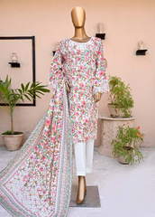WCE-008-3 Piece Lawn Embroidered