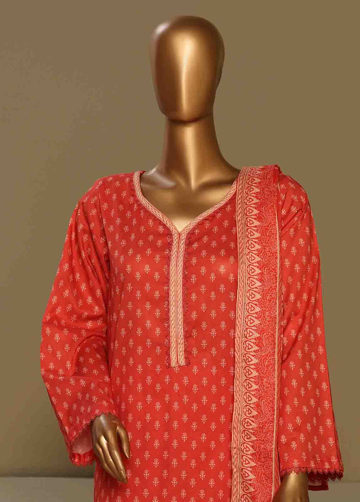 WCE-009-3 Piece Cotton Chikankari Stitched Suit