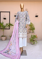 WCE-009-3 Piece Lawn Embroidered