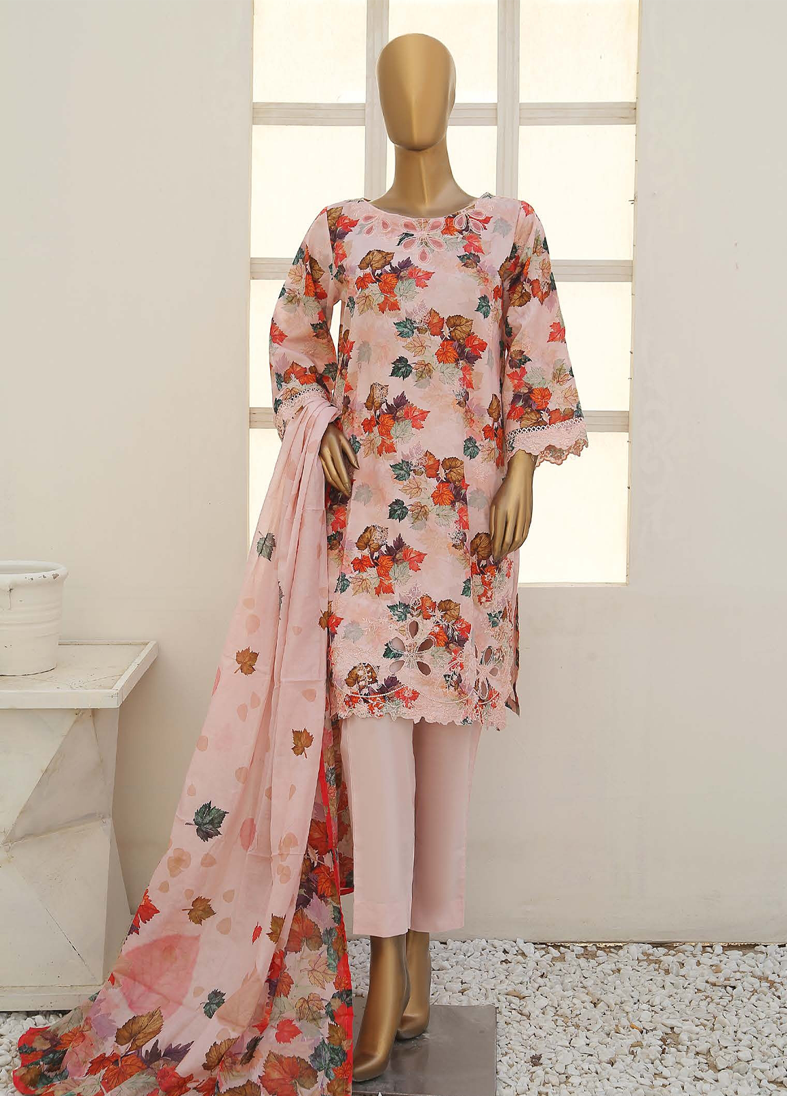 WCE-011-3 Piece Cotton Embroidered