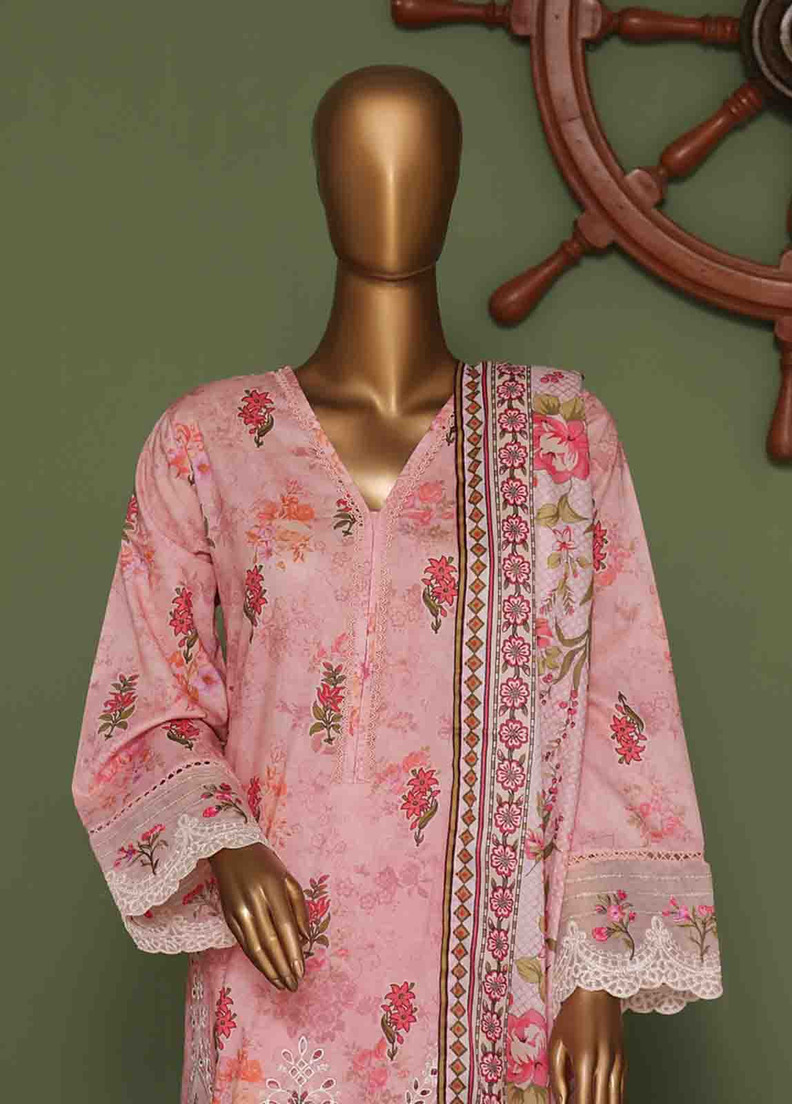 Bin Saeed Fabric - WCE-012 A- 3 Piece Embroidered Stitched Suit