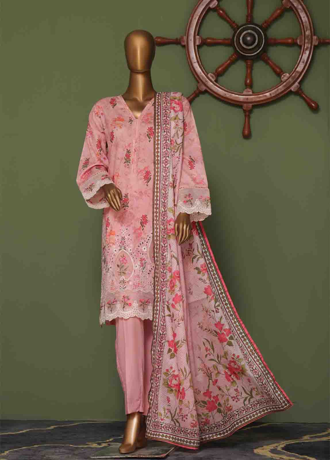 Bin Saeed Fabric - WCE-012 A- 3 Piece Embroidered Stitched Suit