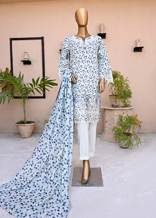 WCE-013-3 Piece Lawn Embroidered