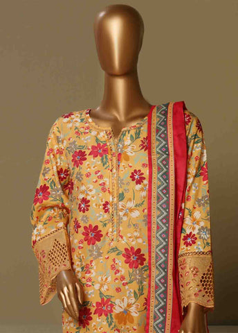 Bin Saeed Fabric - WCE-014-3 Piece Chikankari Stitched Suit