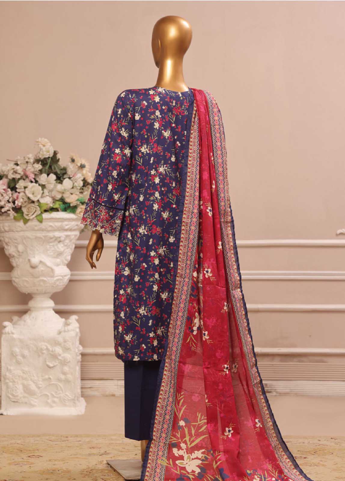 Bin Saeed Fabric - WCE-015 -3 Piece Embroidered Stitched Suit