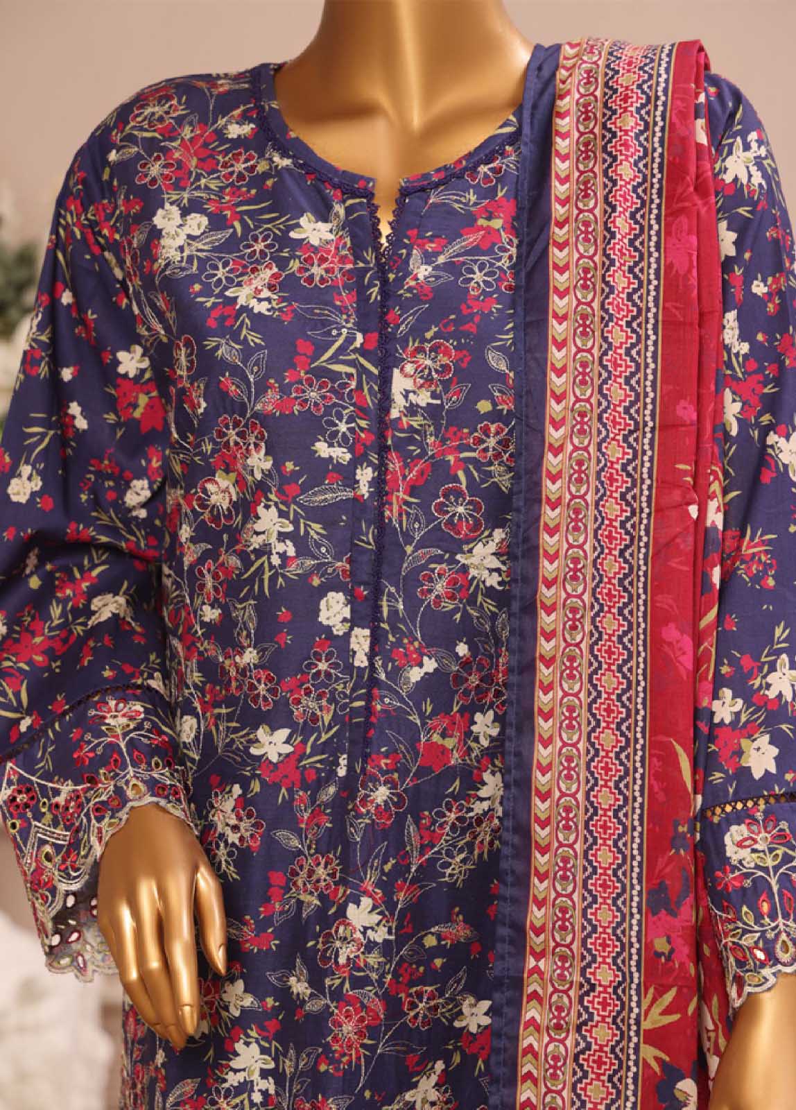 Bin Saeed Fabric - WCE-015 -3 Piece Embroidered Stitched Suit