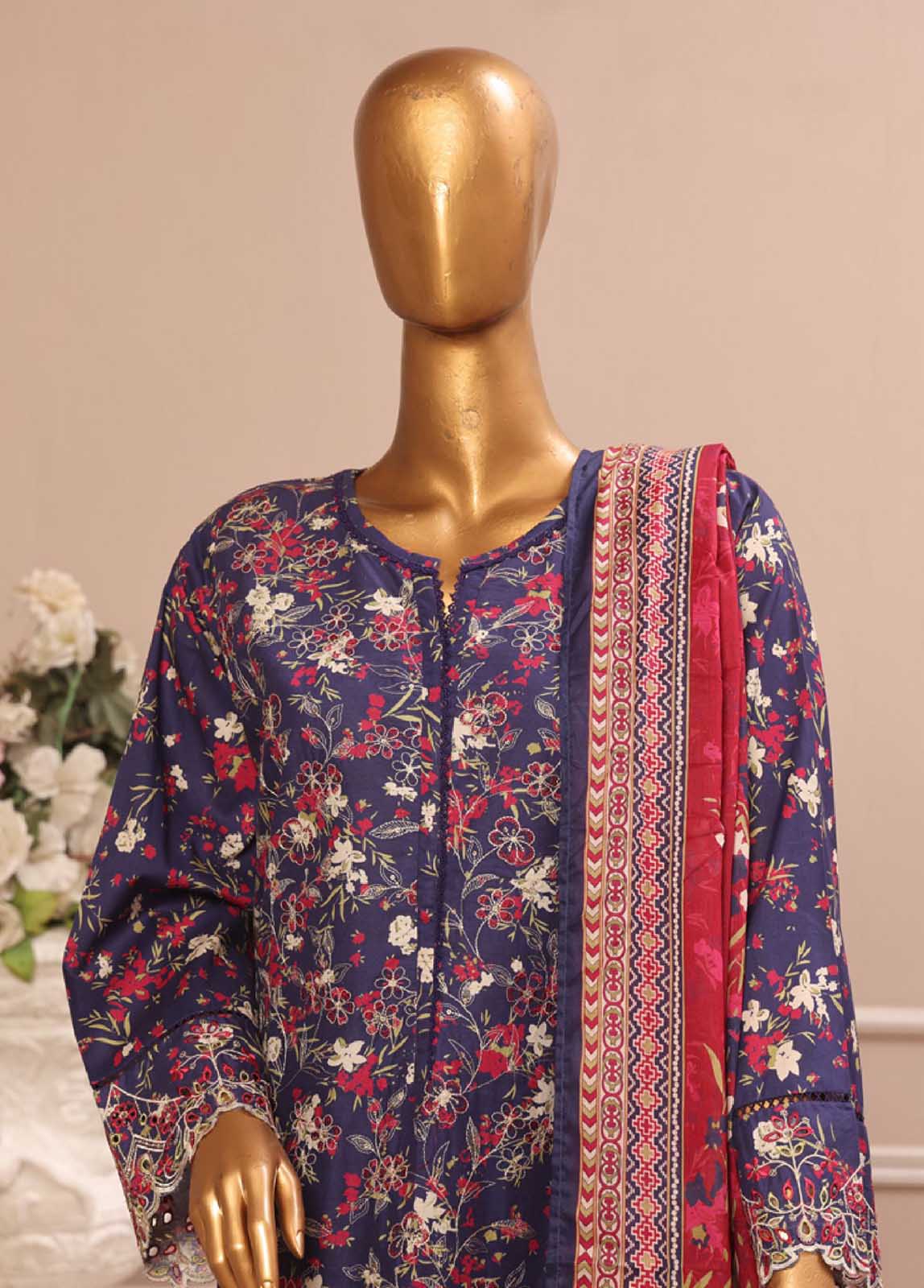 Bin Saeed Fabric - WCE-015 -3 Piece Embroidered Stitched Suit
