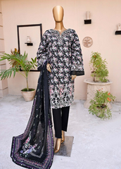 WCE-015-3 Piece Lawn Embroidered