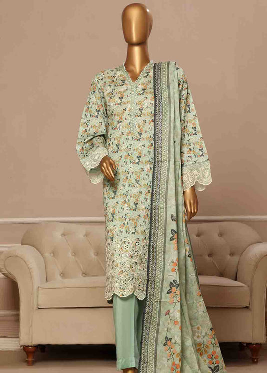 Bin Saeed Fabric - WCE-016 -3 Piece Embroidered Stitched Suit