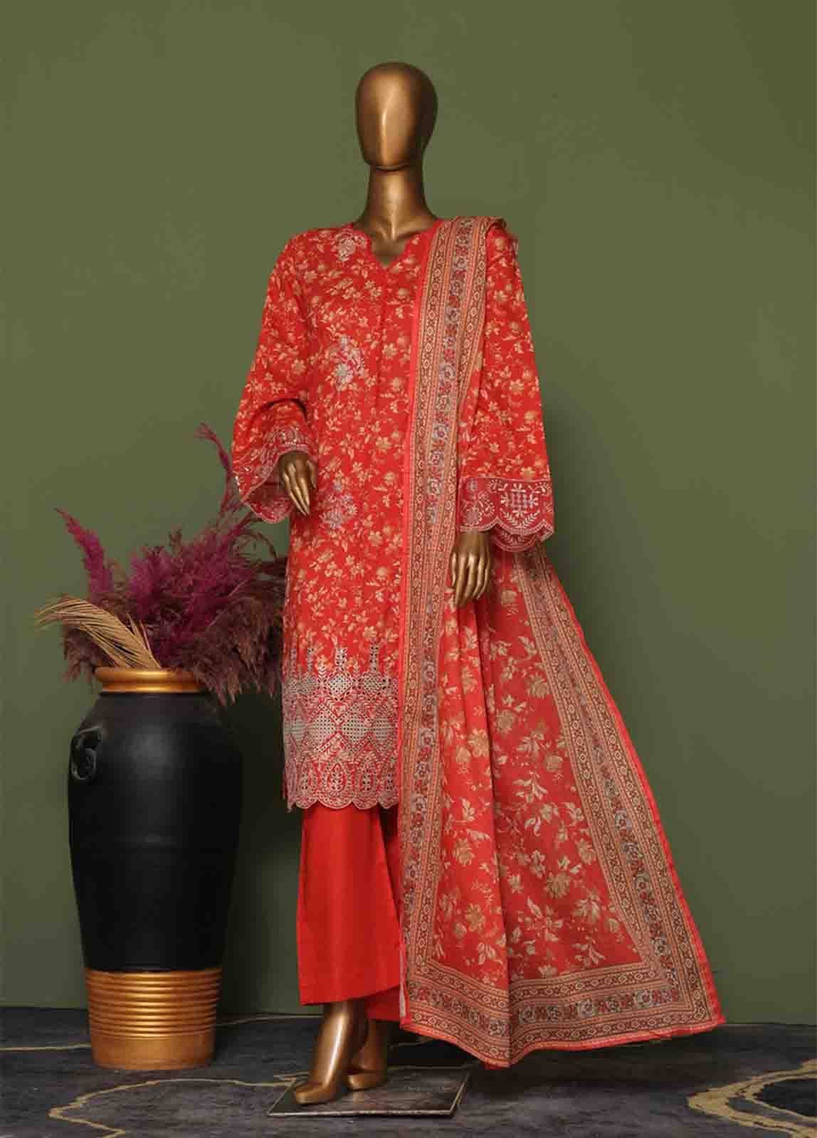 Bin Saeed Fabric - WCE-019 A- 3 Piece Embroidered Stitched Suit