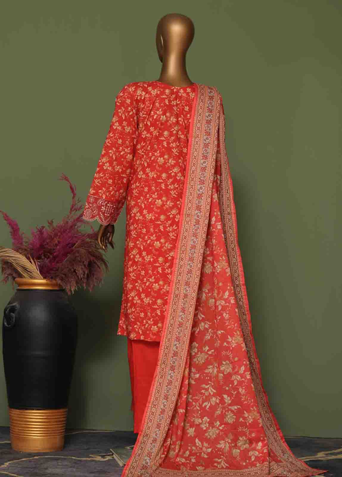 Bin Saeed Fabric - WCE-019 A- 3 Piece Embroidered Stitched Suit