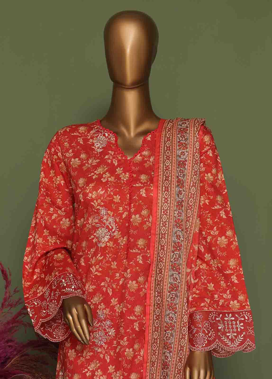 Bin Saeed Fabric - WCE-019 A- 3 Piece Embroidered Stitched Suit