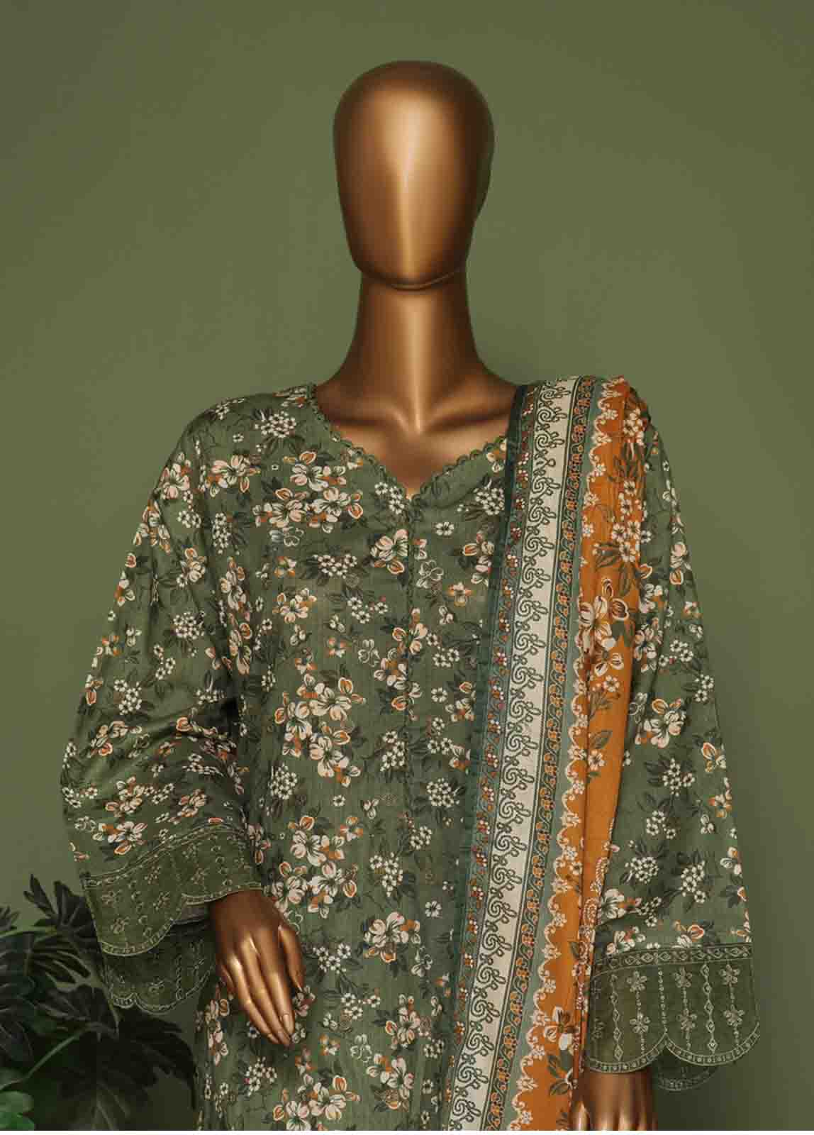 Bin Saeed Fabric - WCE-020 A- 3 Piece Embroidered Stitched Suit
