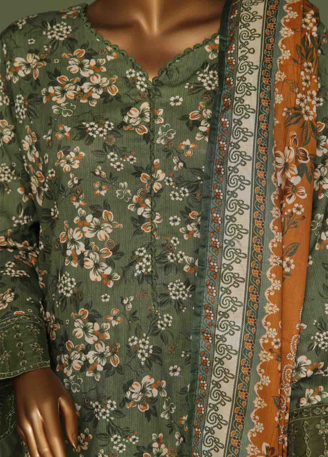 Bin Saeed Fabric - WCE-020 A- 3 Piece Embroidered Stitched Suit