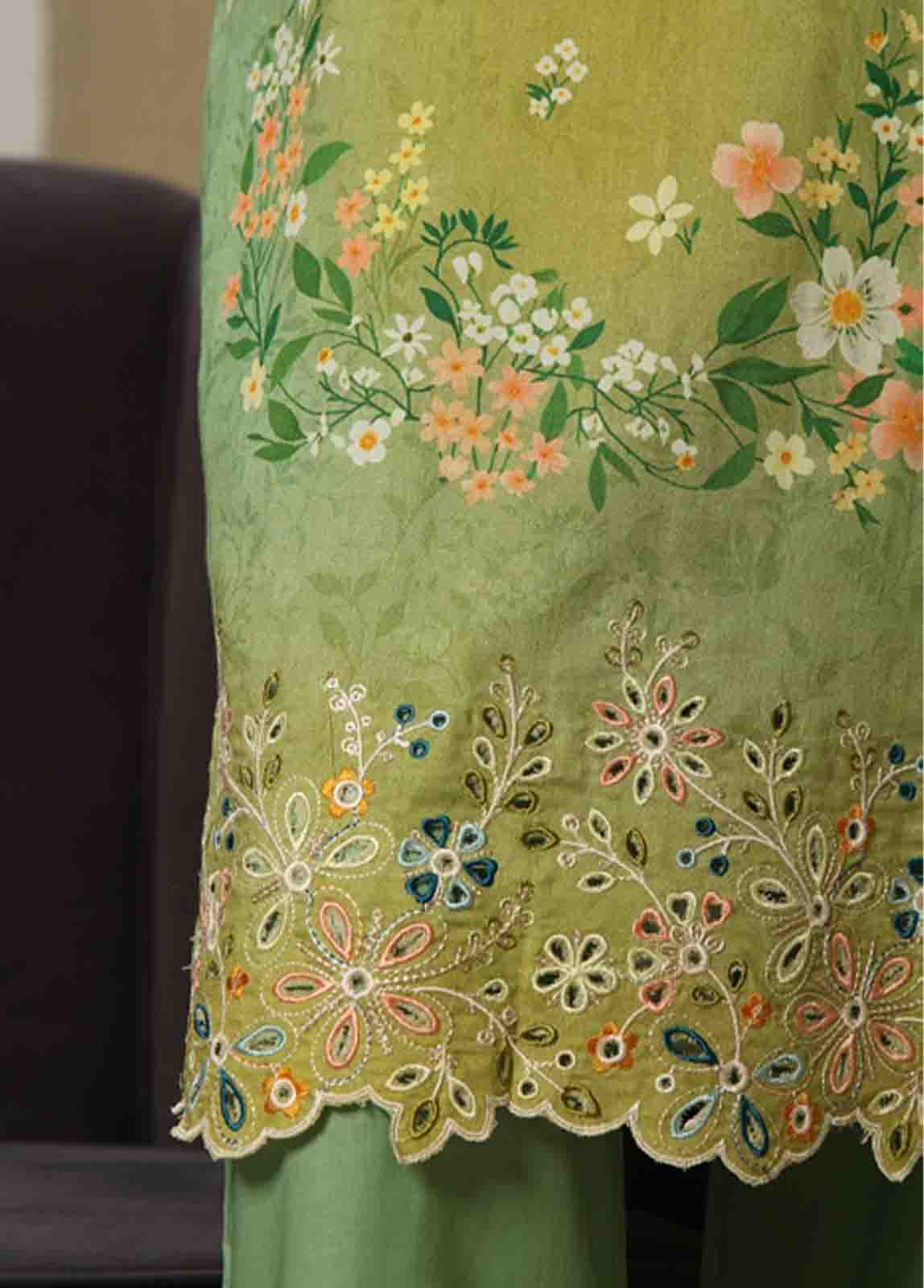Bin Saeed Fabric - WCE-021-3 Piece Chikankari Stitched Suit
