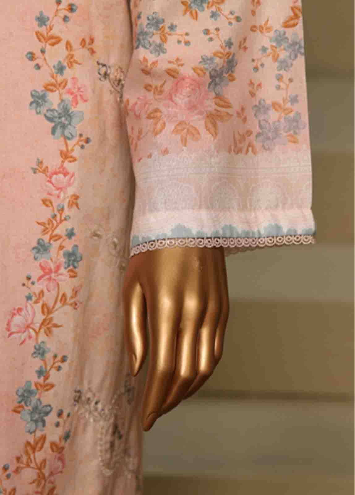 Bin Saeed Fabric - WCE-025-3 Piece Chikankari Stitched Suit