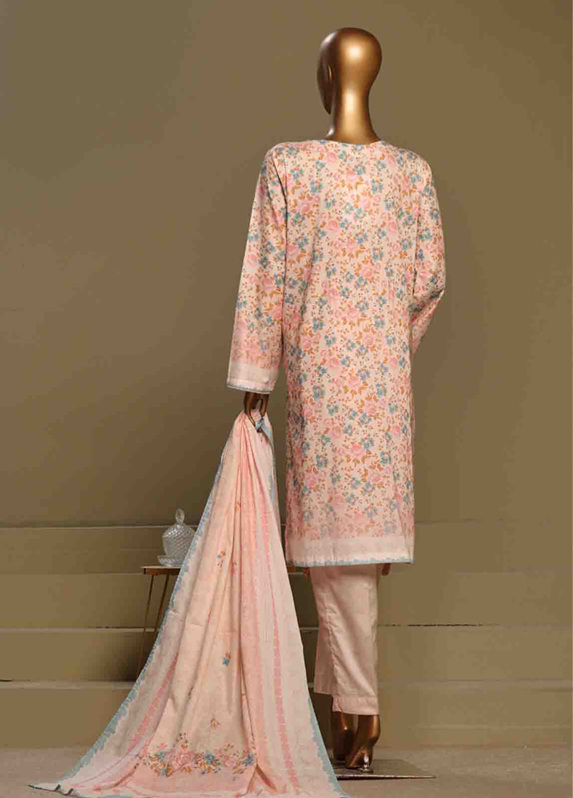 Bin Saeed Fabric - WCE-025-3 Piece Chikankari Stitched Suit