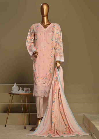 Bin Saeed Fabric - WCE-025-3 Piece Chikankari Stitched Suit