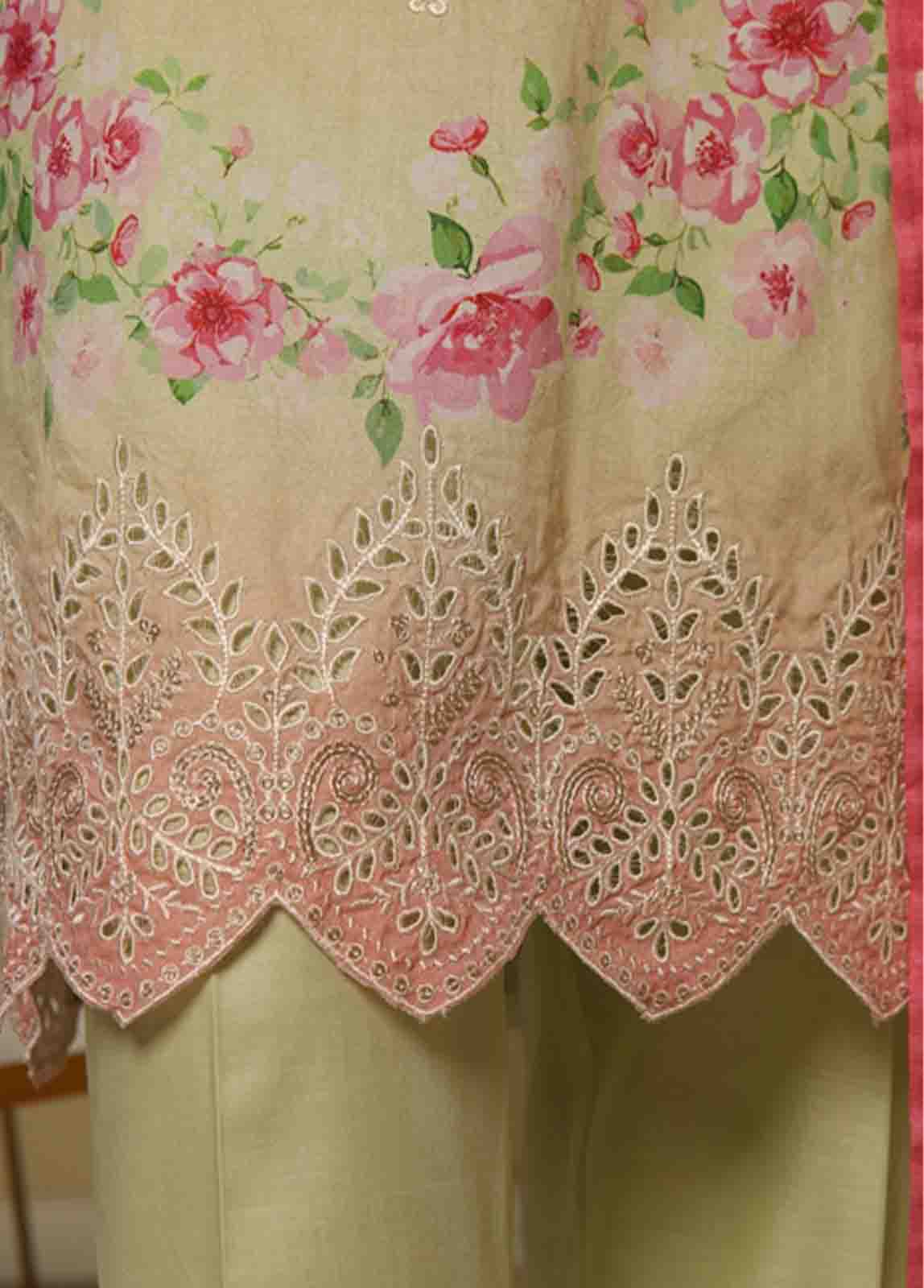 Bin Saeed Fabric - WCE-026-3 Piece Chikankari Stitched Suit