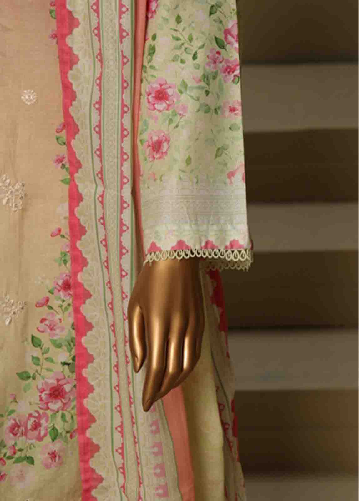Bin Saeed Fabric - WCE-026-3 Piece Chikankari Stitched Suit