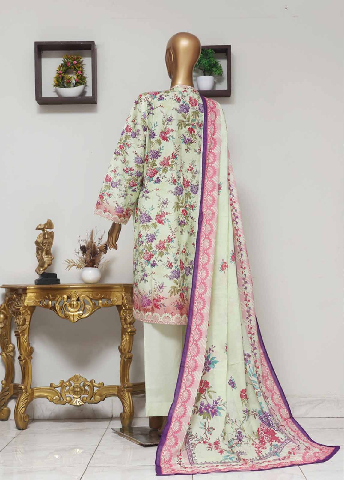 Bin Saeed Fabric - WCE-027 -3 Piece Embroidered Stitched Suit
