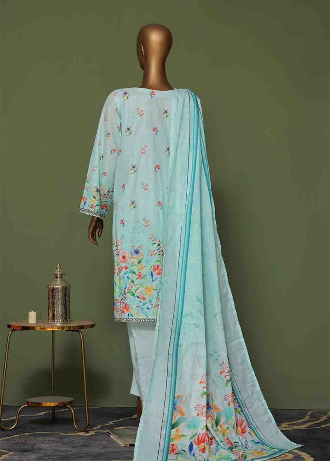 Bin Saeed Fabric - WCE-032 A- 3 Piece Embroidered Stitched Suit