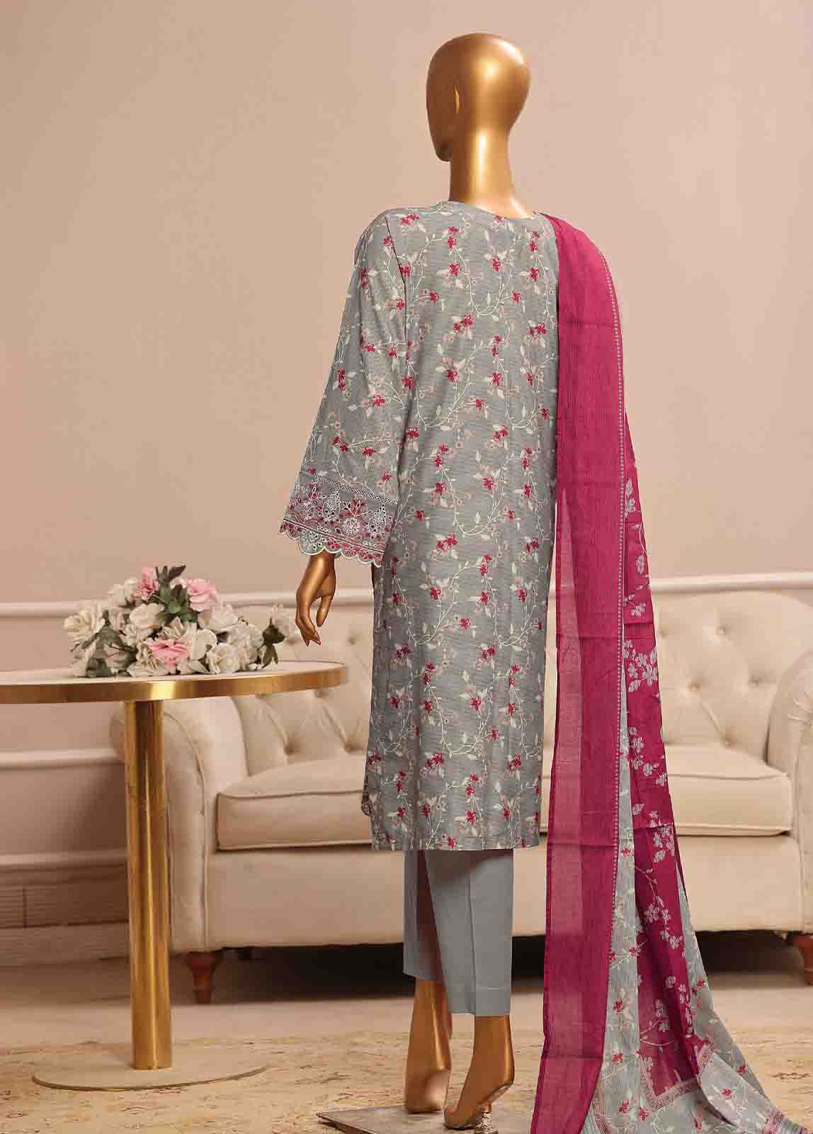 WCE-039 -3 Piece Embroidered Stitched Suit