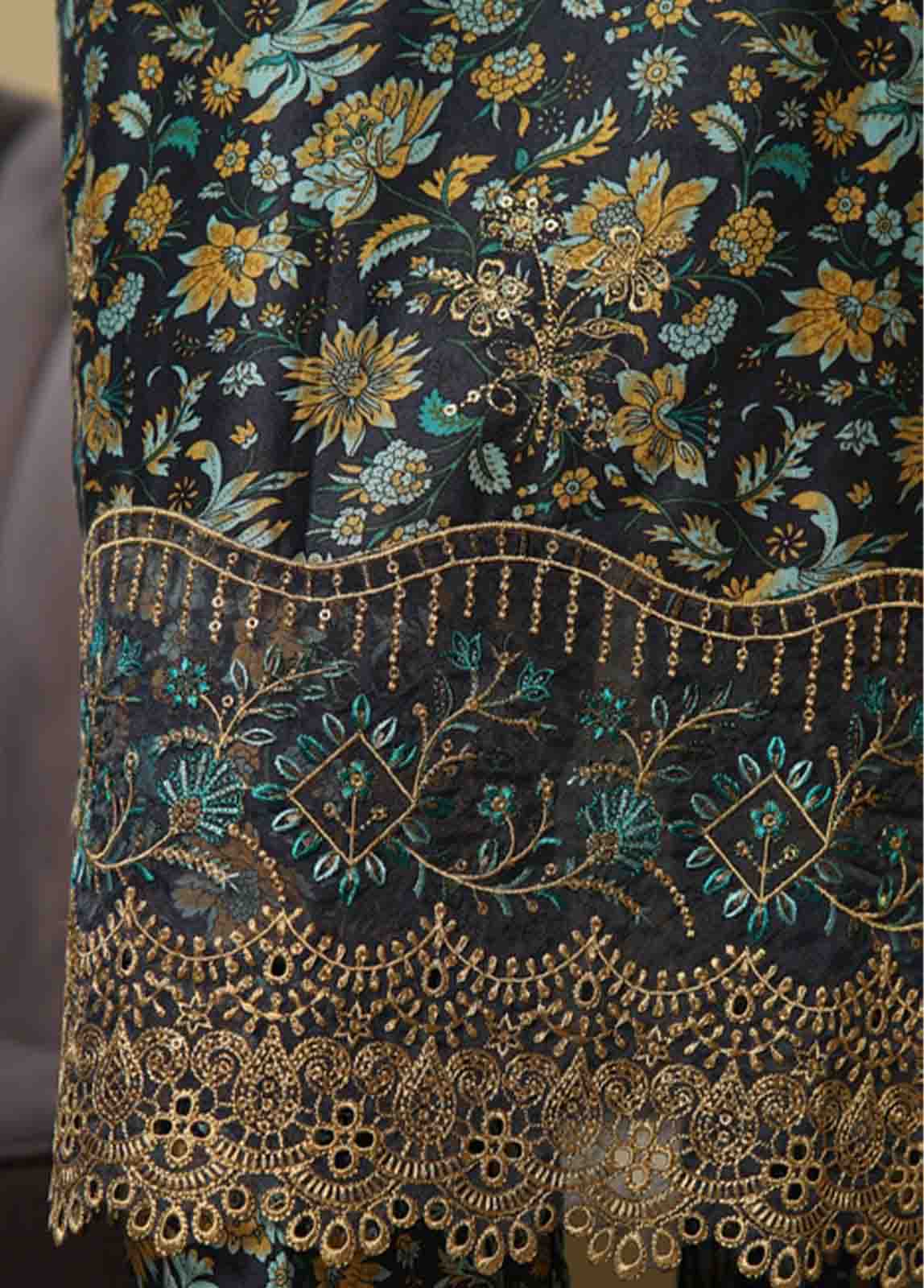 Bin Saeed Fabric - WCE-041-3 Piece Chikankari Stitched Suit