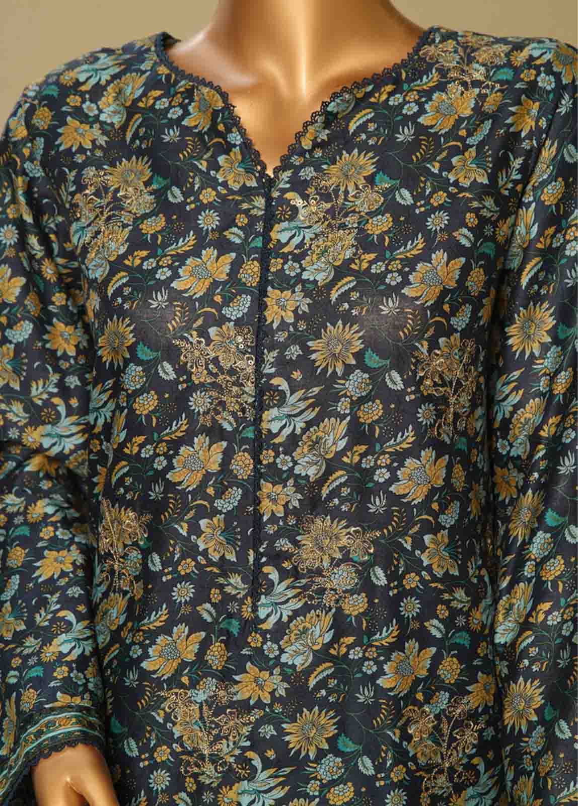 Bin Saeed Fabric - WCE-041-3 Piece Chikankari Stitched Suit