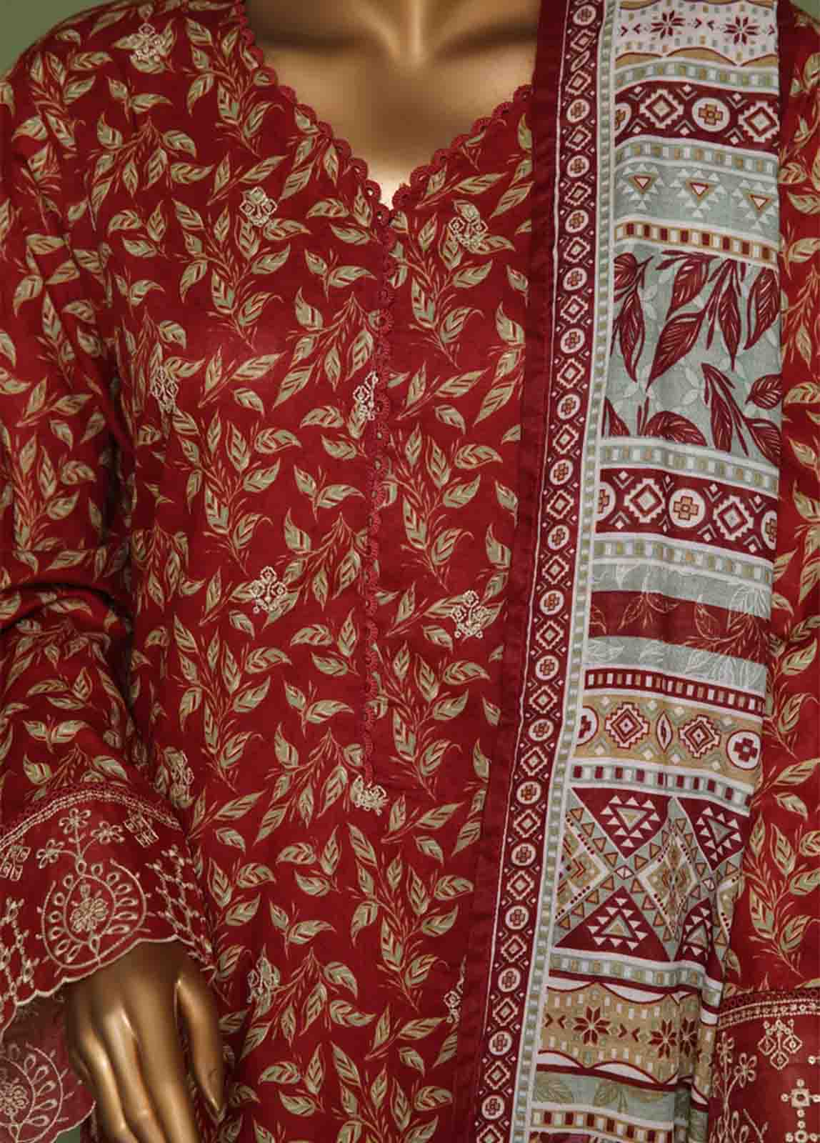 Bin Saeed Fabric - WCE-045 A- 3 Piece Embroidered Stitched Suit