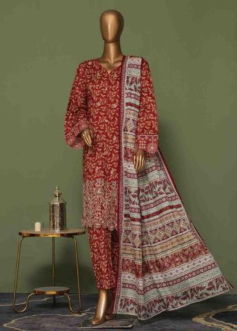 Bin Saeed Fabric - WCE-045 A- 3 Piece Embroidered Stitched Suit