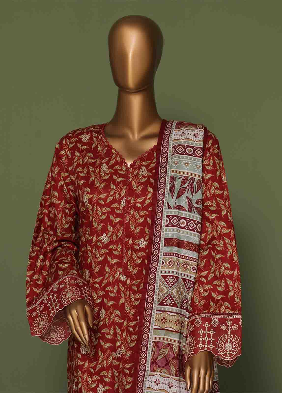 Bin Saeed Fabric - WCE-045 A- 3 Piece Embroidered Stitched Suit
