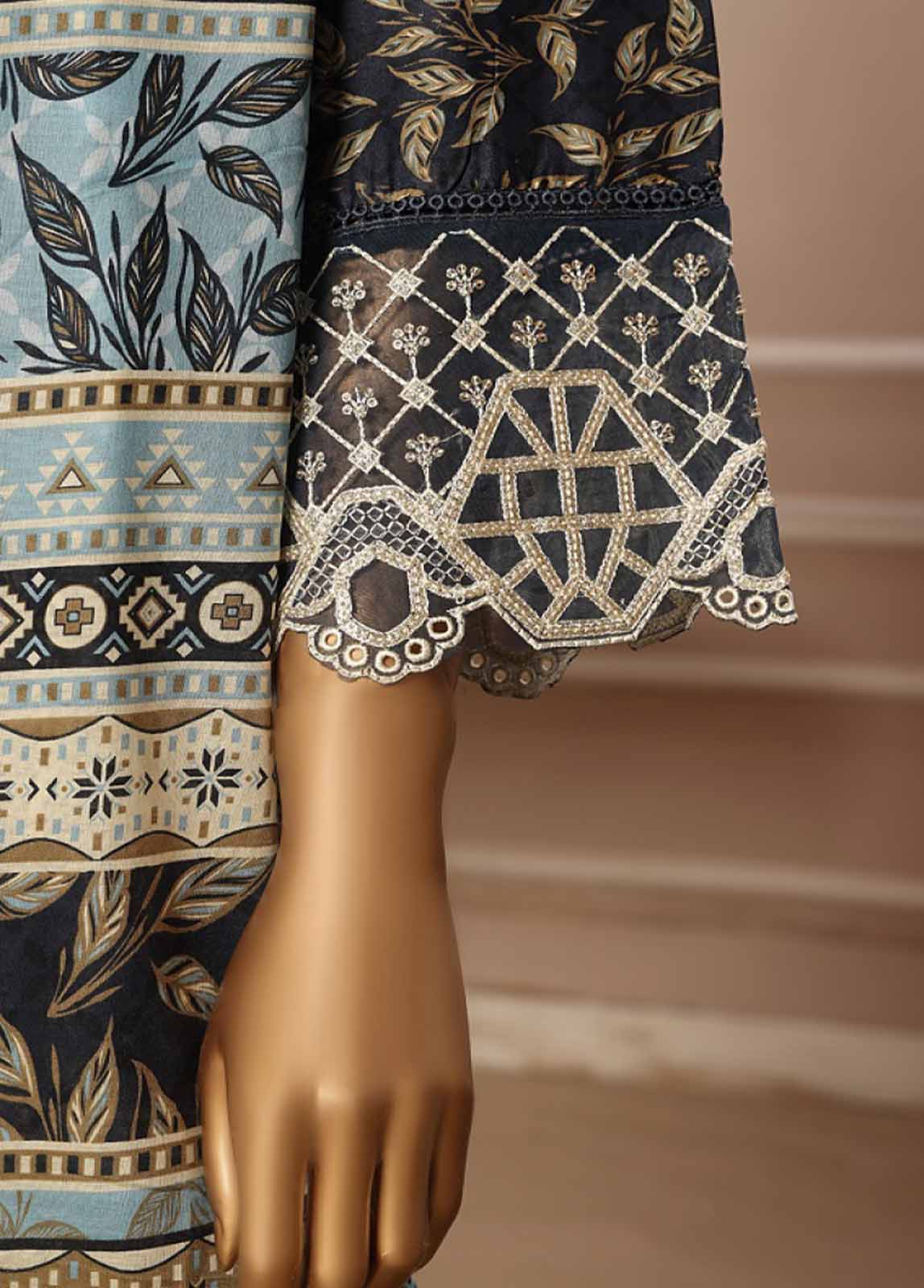 Bin Saeed Fabric - WCE-046 -3 Piece Chikankari Stitched Suit