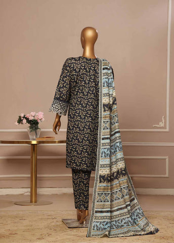 Bin Saeed Fabric - WCE-046 -3 Piece Chikankari Stitched Suit