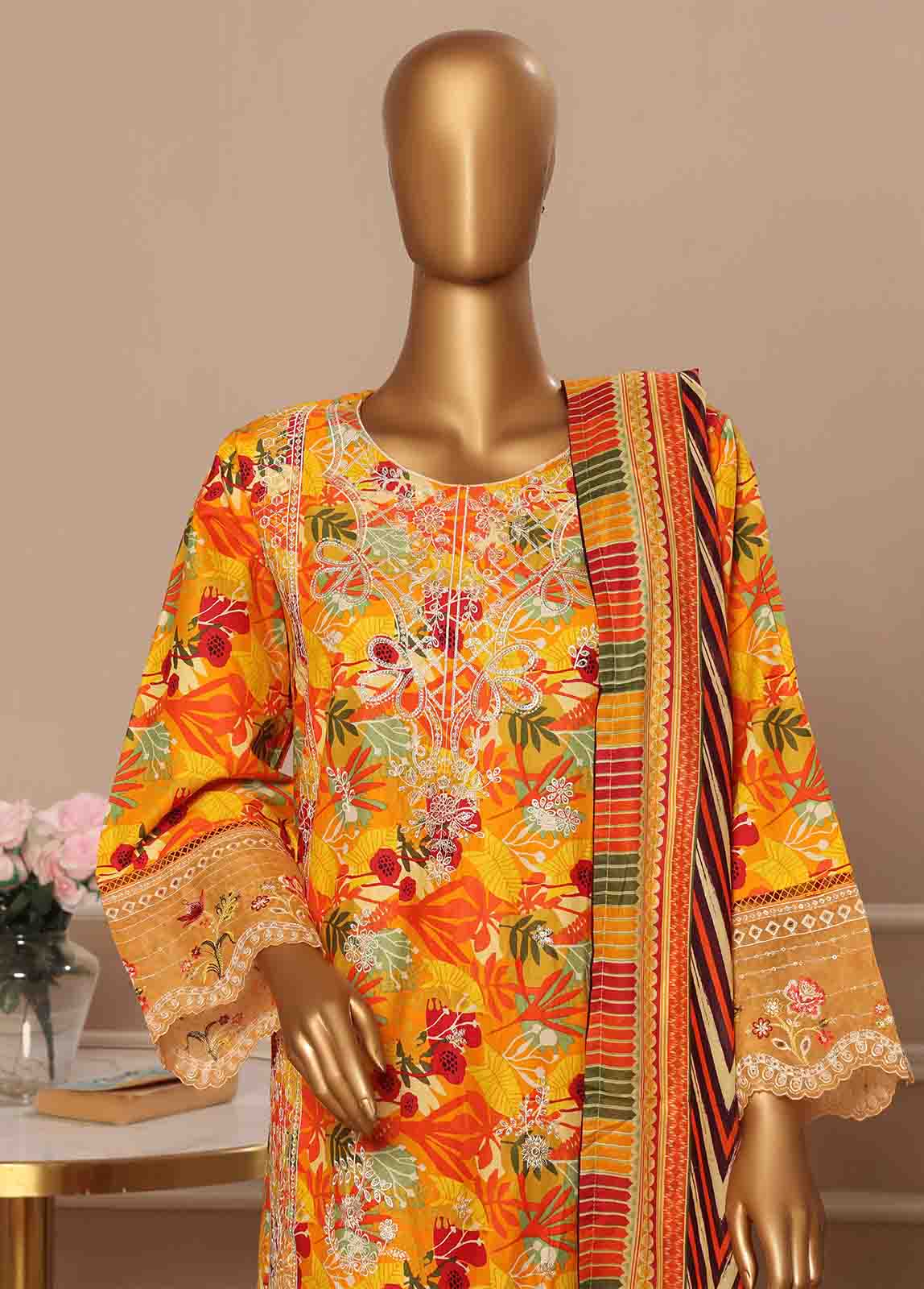Bin Saeed Fabric - WCE-047 -3 Piece Embroidered Stitched Suit