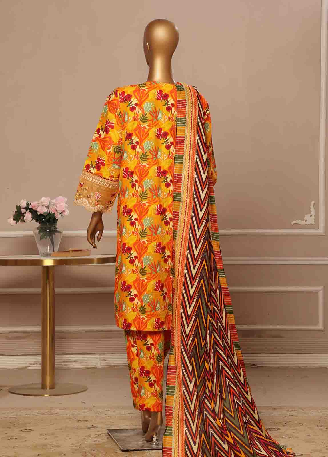 Bin Saeed Fabric - WCE-047 -3 Piece Embroidered Stitched Suit