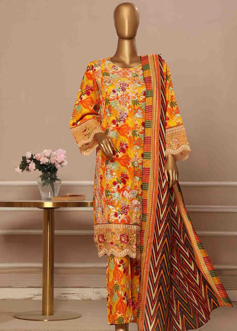 Bin Saeed Fabric - WCE-047 -3 Piece Embroidered Stitched Suit