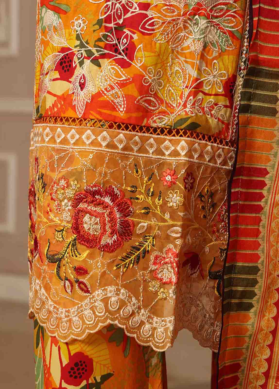 Bin Saeed Fabric - WCE-047 -3 Piece Embroidered Stitched Suit