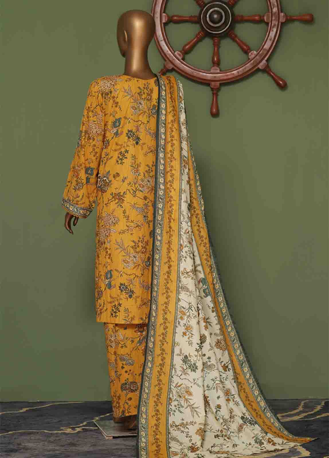 Bin Saeed Fabric - WCE-052 A- 3 Piece Embroidered Stitched Suit